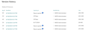 VERSION HISTORY LIMITS FOR DOCUMENT LIBRARY AND ONEDRIVE OVERVIEW visual data 6