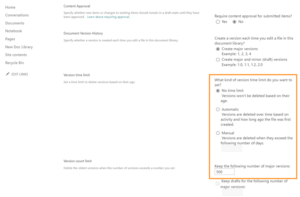 Optimize SharePoint Storage With Version History Limits