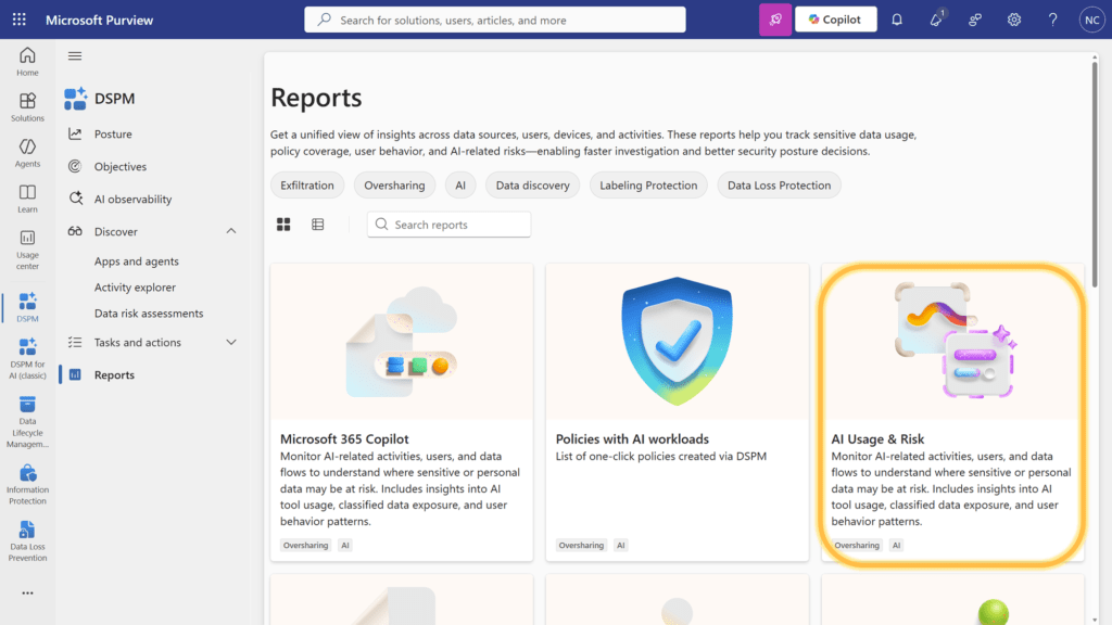 How To Govern Shadow Ai With Microsoft Purview, Defender And Dspm 10 Screenshot Of Purview Dspm Reports On Ai Usage And Risk